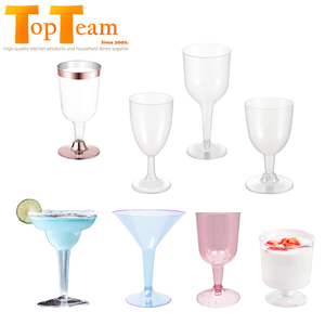 Lot de verres à vin jetables en plastique, pour fête, mariage, gobelets et desserts - Product Image 1
