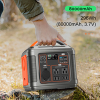 Stasiun Portabel 300W Langsung dari Pabrik, Panel Surya MPPT, Senter, Baterai LiFePO4, Inverter Gelombang Sinus Murni, Kompatibel dengan Mobil, untuk Luar Ruangan