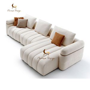 Modern Luxury Fabric L-Shape Corner Modular Sectional Set European Design Couch Living Room <b>Sofas</b> for Villa - Product Image 2