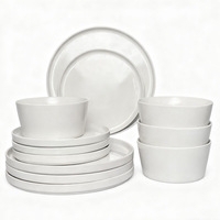 Service de table en céramique rétro européenne embossée, 16 pièces, pour 4 personnes, assiettes plates, bols à soupe, plats