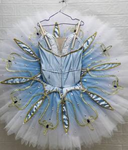 Tutú de panqueque de ballet profesional nuevo atractivo tutú de rendimiento degradado de satén azul cielo - Product Image 4