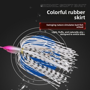 Leurre de pêche en haute mer WEIHE, spinner réfléchissant à longue portée avec jupe en caoutchouc, <span class=keywords><strong>jig</strong></span> de pêche pour bar et saumon - Product Image 5