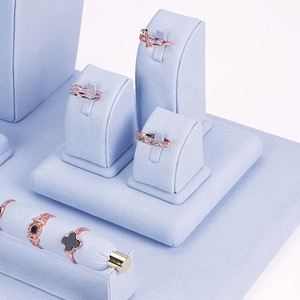 Màu xanh sợi nhỏ trang sức hiển thị khay thanh lịch Bông tai Triển Lãm Đứng thiết lập cho đồ trang sức triển lãm và cửa hàng hiển thị - Product Image 5