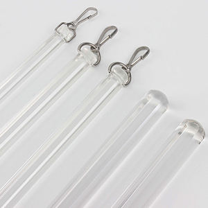 Acrylic Pull Rod Customized Drapery Baton Acrylic Clear Curtain Pull Wand with Snap <b>Hook</b> - Product Image 3
