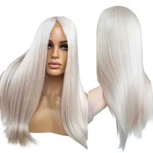 Top Quality 100% Jewish Human Hair Wig #60 Platinum Color Lace Front Wig Kosher Silk Base
