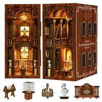 Kit de recoin de livre miniature personnalisé Mini kit de recoin de livre de ville Appartements Maisons miniatures Assemblage 3D Puzzle en bois Booknook