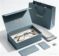 Boîte cadeau magnétique de luxe personnalisée avec tiroir coulissant, estampage à chaud et gaufrage, emballage en papier sur mesure pour ensemble de lunettes et de parfums