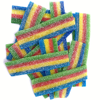 Vente en gros de bande aigre en vrac Offre Spéciale Halal Bonbons à la réglisse Ceinture aigre multicolore Emballage personnalisé disponible Bonbons gommeux Bonbons