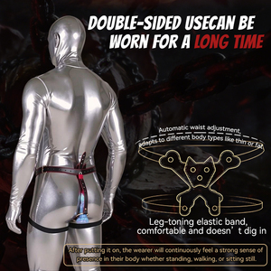 Harnais de chasteté triangulaire verrouillable avec verrouillage du pénis, bondage du pénis masculin, jeu BDSM, chasteté en cuir, peut être associé à un plug anal. - Product Image 5