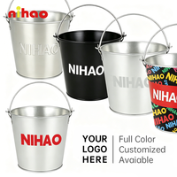 Seau à glace personnalisé NIHAO avec logo couleur, seau à bière en métal, seau à champagne pour événements promotionnels et fêtes