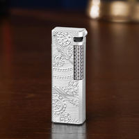 KY créatif haut de gamme de luxe allume-cigare mince Portable gonflable gaz silex métal butane briquet gaz