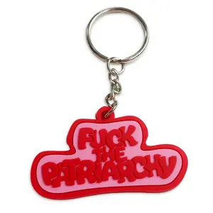 cheap rectangle soft pvc pink keyring printed key chains for business