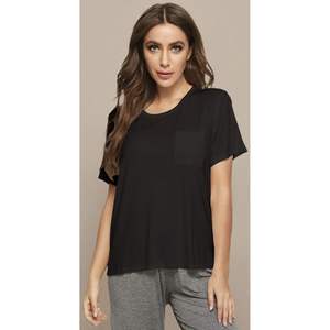 Camiseta de Bambú y Viscosa Personalizada para Mujer, Suave, de Manga Corta, Estilo Pijama, Cómoda, Informal, para Descansar o Dormir - Product Image 3