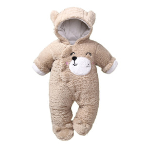 Tuta <span class=keywords><strong>Neonato</strong></span> Invernale Nuova Collezione in Pile Teddy Spesso di Poliestere, Pagliaccetto Imbottito con Cappuccio per Neonati, Ideale per Passeggiate e Gattonare - Product Image 6