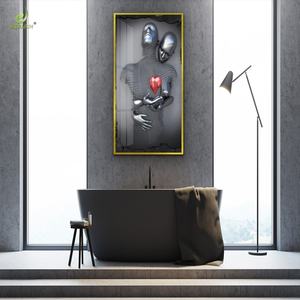 Art en porcelaine inspiré des pierres précieuses : une touche de brillance pour votre maison, ambiance haut de gamme, salon avec tableaux suspendus et éclairage LED - Product Image 6