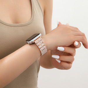 Correa de Metal con Pedrería Compatible con Apple Watch 11 SE, Brazalete de Joyería de Lujo con Diamantes Completos para IWatch 38mm 40mm 42mm - Product Image 5