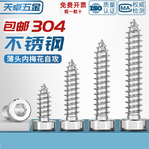 304 Stainless Steel Self Tapping Screw M2 3 M2 6 M3 M4 M5 M6 Inner Plum Blossom Head For Metal Fastening - Product Image 4