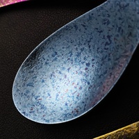 Cuillère en titane pur colorée en forme de fleur de glace, légère et réutilisable, pour le camping, les voyages, les hôtels, les restaurants, OEM