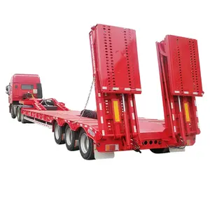 3 Eixo Destacável Gooseneck Low Loader/Lowbed/ Lowboy/Drop Deck Extensível Cama Baixa Caminhão Trator Semi Trailer