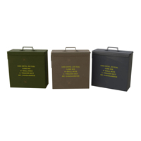 Vente en gros Personnalisé 8 30 50 Cal Vert M2A1 Munitions Peut Métal Powdercoat Boîte Noir
