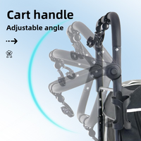 2026 Chariot de transport pour animaux de compagnie réglable, pliable, portable, avec 4 roues, grand format, en maille respirante