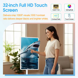 Televisor Inteligente HD de 32 Pulgadas <span class=keywords><strong>para</strong></span> Interiores, Compatible con Animación, Transmisión en Vivo, Rotación Inteligente, Soporte Ajustable en Altura, Pantalla Táctil con Batería, USB - Product Image 4