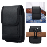 Pochette pour Samsung Galaxy Z Flip 8 7 6 pour iPhone Duo Pliable Noir Fermeture Magnétique Clip Métallique Robuste Emplacement Ceinture Nylon Cuir