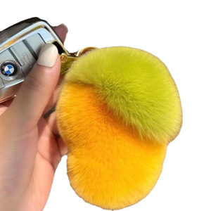 <span class=keywords><strong>Porte</strong></span>-clés de voiture en fausse fourrure de lapin Rex [Mignon Petit Mangue] style Instagram, <span class=keywords><strong>pompon</strong></span> en peluche, breloque pour sac à dos, fabriqué à Shanghai - Product Image 4