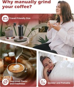 Adjusted Pour Over Travelling Classic Glass Coffee Mill Hand Crank Portable Manual Coffee <b>Grinder</b> with Glass Base - Product Image 3