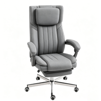 Fauteuil de bureau de direction de luxe inclinable avec réglage de la tension, repose-pieds et dossier inclinable – Chaise de bureau