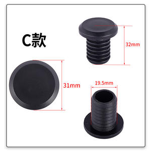 Mountain Bike Handlebar <b>Plugs</b> C Type 22mm Black <b>Rubber</b> Durable - Product Image 2