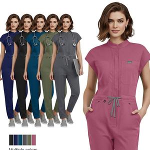 42166 Zipper Drawstring Jogger Medical Romper, Jumpsuit Mujeres, Women s Mesh Jumpsuit, Women s Jumpsuit Summer - Product Image 3