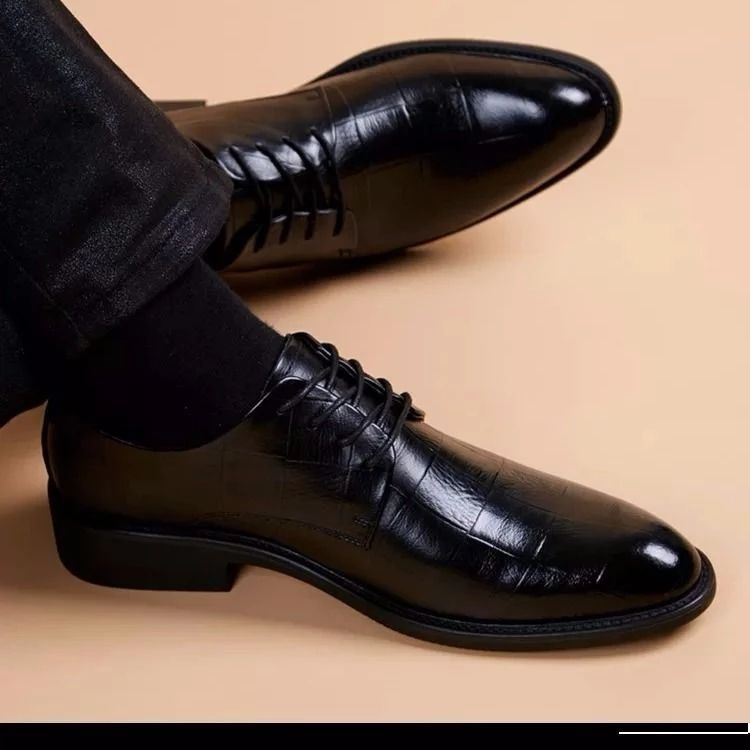 Nouveau mâle marque italienne en cuir véritable fête hommes noir