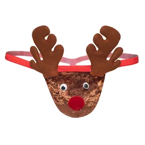 hot sale exotic lingerie red christmas animal panties sexy underwear for men
