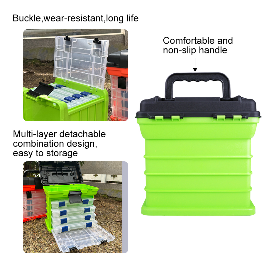 coast fishing multi-tool box Cal Battle Terminal Tackle Box - Fishing Organizer Box with Dividers, Dry Box Fishing Gear and Equipment Orange (Optional) Size Cal Coast Fishing Battle Box