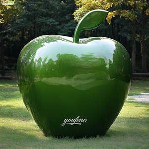 Grandes espacios al aire libre Estatuas gigantes de fibra de vidrio Escultura de manzanas verdes - Product Image 1