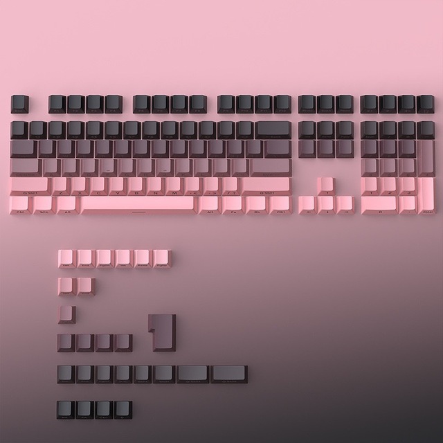 Cross-border Black Powder Gradient Side Engraved Luminescent 134 Key Small Full Set 0EM Height PBT Material Double Color