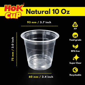 Gobelet en polypropylène (PP) biodégradable de taille moyenne, naturel, 10 oz, pour boissons, sodas et boissons de fête, fabriqué en Indonésie - Product Image 2