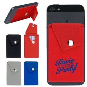Custom Printed Logo Silicone Phone Secure Snap <strong>Button</strong> Closure Pocket with Stand Perfect for Carrying <strong>Identification</strong> Cards and Cr - Product Image 3
