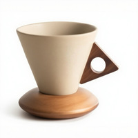 Ensemble tasse à café et soucoupe en céramique vintage, tasse élégante pour femme, tasse à thé rétro pour la maison, prête à offrir