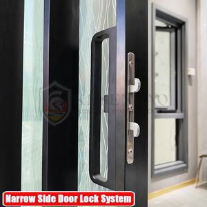 Portes coulissantes en aluminium blanc personnalisées, bon prix, cadre fin de 10 pieds Super grand verre trempé - Product Image 4