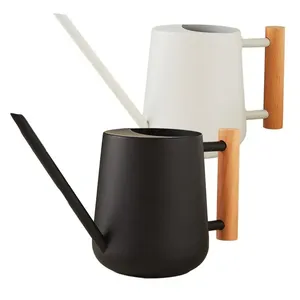 Regadera para plantas con pico largo, de acero inoxidable y mango de madera, para uso doméstico y jardín - Product Image 5