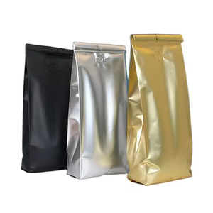 Sachet personnalisé en aluminium imprimé en héliogravure avec fermeture éclair, valve unidirectionnelle, pour grains torréfiés, fond plat, recyclable, à soufflets latéraux, en PET pour aliments - Product Image 2