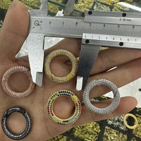 Connecteur rond en laiton plaqué or 18 carats avec zircon cubique pavé pour bijoux féminins