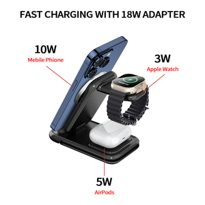 <span class=keywords><strong>Carga</strong></span> inalámbrica magnética 3 en 1 Identificación de Dispositivo inteligente Potencia de salida segura <span class=keywords><strong>Cargador</strong></span> inalámbrico magnético plegable portátil - Product Image 3