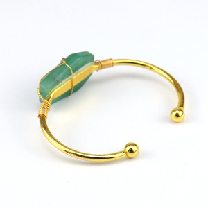 <span class=keywords><strong>Bracelet</strong></span> hexagonal en <span class=keywords><strong>fil</strong></span> de cuivre doré fait main avec cristaux naturels, <span class=keywords><strong>bracelet</strong></span> de guérison en pierre originale pour femme - Product Image 2