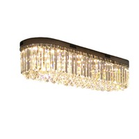 Plafonnier LED en cristal moderne pour salon, style européen, rectangulaire ou rond, éclairage de chambre, décoration intérieure