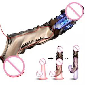 2024 Neuer Penis-<span class=keywords><strong>Sleeve</strong></span> Penisring Kristall-Dildo Männlicher Penis-<span class=keywords><strong>Sleeve</strong></span> Vibrator Lieferant für Männer Sexspielzeug - Product Image 1