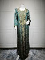 Abaya de soirée de luxe en polyester brodé de diamants, style Kaftan, grande taille, pour femme, inspirée de Dubaï