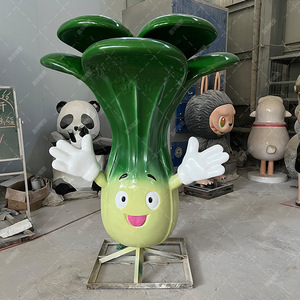 Sculpture d'extérieur en fibre de verre de légumes de dessin animé, à poser au sol, décoration végétale faite à la main - Product Image 5